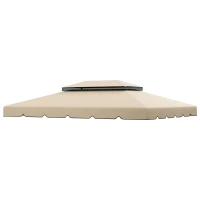 Outsunny 13' x 10' Gazebo Replacement Canopy, Gazebo Top Cover with Double Vented Roof for Garden Patio(TOP ONLY), Cream(m-2)