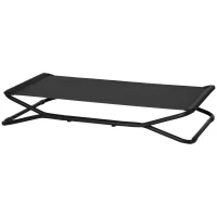 PawHut 47.5" Elevated Foldable Cool Dog Bed for Medium Dog, Indoor Outdoor Raised Pet Cot with Breathable Mesh, Black(m-11)