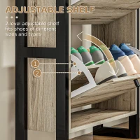 HOMCOM Shoe Cabinet with 3 Flip Drawer Cabinet, Walnut(m-5)