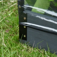 Outsunny 47" x 31" x 21" 12 Grids Garden Bed Planter Kit Box with Greenhouse with 2 Roll Up Windows Dual Use, Outdoor, PVC Cover(m-9)