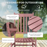 Outsunny Wooden Patio Rocking Chairs Set of 2, Outdoor Rocker Chairs with Wide Armrests, High Back for Garden, Balcony, Natural(m-4)