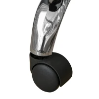 HOMCOM Round Rolling Stool with Height Adjustable Lift, Vanity Chair with Luxury Style Upholstery, Office Chair with Swivel Seat and Wheels for Work Spa Salon, Black(m-9)