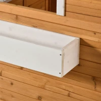 Outsunny Wooden Playhouse for Kids Outdoor with Working Door, Windows, Mailbox, Bench, Flowers Pot Holder, 48" x 42.5" x 53"(m-9)