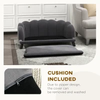 PawHut Dog Sofa with Removable Cushion Wood Legs for Medium and Large Dogs, Dark Grey(m-7)