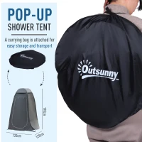Outsunny Pop Up Shower Tent, Portable Privacy Room for Outdoor Changing, Dressing, Fishing Storage with Carrying Bag, Black(m-6)