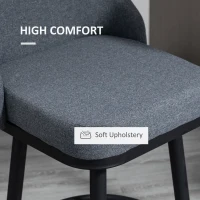 HOMCOM Extra Tall Bar Stools Set of 2, Modern 360° Swivel Barstools, Dining Room Chairs with Steel Legs Footrest, Charcoal Grey(m-7)