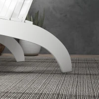 Outsunny Adirondack Chair Patio Muskoka Chair, Outdoor Poplar Wood Fire Pit Chair, Pre-Assembled Backrest Chaise Adirondack with High-back, Large Seat, for Deck, Garden, White(m-10)