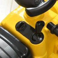HOMCOM Ride-On Toy Bulldozer with Bucket Horn Steering Wheel Storage Toddlers for 18-48 Months, Yellow(m-10)