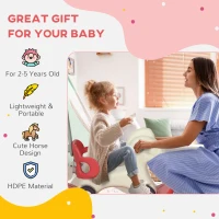 Qaba 4 in 1 Kids Rocking Horse w/ Detachable Balance Board & Push Handel, Red(m-6)