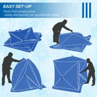 Outsunny 2 Person Insulated Ice Fishing Shelter Pop-Up Portable Ice Fishing Tent with Carry Bag and Anchors for Lowest Temps -22℉, Black(m-4)
