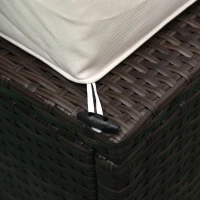 Outsunny 6 Piece Patio Furniture Set Outdoor Wicker Conversation Set All Weather PE Rattan Sectional Sofa Set with Ottoman, Cushions and Tempered Glass Table, Mixed Brown and Cream White(m-9)