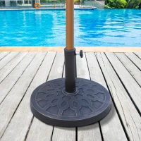 Outsunny Resin Round Patio Umbrella Stand Base Coated Pole Market Garden Umbrella Holder Parasol Holder Bronze(m-8)