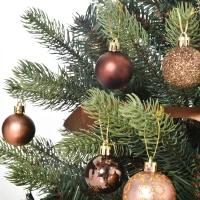 HOMCOM 3' Tall Lit Full Fir Artificial Christmas Tree with Realistic Branches, 60 LED and 227 Tips, Green(m-9)