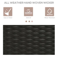 Outsunny Ratten Outdoor Towel Rack for Pool Towel Rack, Dark Brown(m-5)