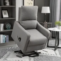 HOMCOM Electric Lift Recliner Chair Rising Power Chaise Lounge Fabric Sofa with Remote Control & Side Pocket for Living Room(m-1)