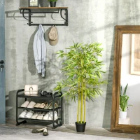 HOMCOM 5FT Artificial Bamboo Tree Faux Decorative Plant in Nursery Pot for Indoor Décor(m-4)