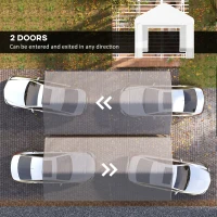 Outsunny 10 x 20ft Portable Garage Heavy Duty Carport with 2 Roll-up Doors and Removable Sidewalls for Car, Truck, Boat, White(m-6)