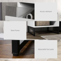 HOMCOM Bedside Table Set of 2, Side End Tables with Charging Station and USB Ports, LED Lights, 19" x 17" x 22", White(m-6)