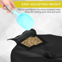 Outsunny 19" Round Patio Umbrella Base Weight Sand Bag Weather Resistant Garden Parasol Weight Base Stand Holder Weights  w/ Scoop Up 88lbs Black(m-6)