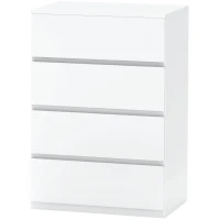 HOMCOM 4 Drawer Chest Storage Cupboard Freestanding Drawer Unit, White(m-2)