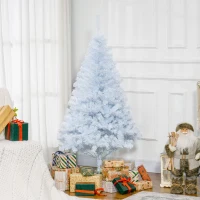 HOMCOM 5ft White Christmas Tree Artificial Christmas Tree with 536 Branch Tips and Metal Stand(m-1)