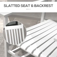 Outsunny 3 Pieces Outdoor Rocking Chair Set, Wooden Patio Rocking Chair Set with Folding Table, High Back and Armrests, White(m-6)