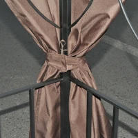 Outsunny 10' x 10' Patio Gazebo Outdoor, Canopy Shelter with Double-tier Roof, Pavilion Sidewalls for Garden Events, Brown(m-9)