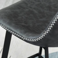 HOMCOM Counter Height Stools Set of 2, Upholstered Kitchen Stool with Back and Steel Legs(m-11)