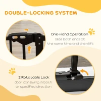 PawHut 30 Inch Tall Pet Gate with Door Dog Gate and Barrier Indoor for Stairs, Pressure-Mounted Safety Gate, Black(m-4)