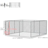 PawHut 172.2 Sq. Ft. Dog Playpen Outdoor with Galvanized Steel Frame, for Small and Medium Dogs, 13' L x 13' W x 5.9' H(m-3)