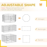 PawHut 8 Panels Foldable Dog Playpen with Bottom Pad & Top Cover, 30" High(m-5)