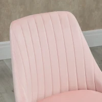 Vinsetto Mid-Back Office Chair, Velvet Fabric Swivel Scallop Shape Computer Desk Chair for Home Office or Bedroom, Pink(m-8)