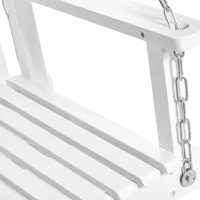 Outsunny 2-People Porch Swing Bench, Patio Swing Chair with 2 Adjustable Hanging Chains for Deck, Garden, Backyard, White(m-10)