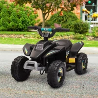 Aosom 6V Kids ATV 4-Wheeler Ride on Car, Electric Motorized Quad Battery Powered Vehicle with Forward/Reverse Switch for 18-36 Months Old Toddlers, Black(m-9)