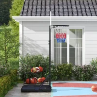 Soozier Outdoor Basketball Hoop, 6-7FT Adjustable Basketball Goal with 28.3" Backboard, Wheels and Fillable Base(m-9)