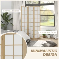 HOMCOM 3 Panel Room Divider, 5.6 ft Folding Wall Divider Room Partition for Home Office, Bedroom(m-4)
