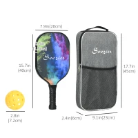 Soozier Pickleball Paddles, Pickle Balls Racket Set of 2 with 4 Balls and Carry Bag(m-3)
