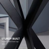 HOMCOM 29" Dining Table, Contemporary Round Kitchen Table with Steel Legs, Brown(m-6)