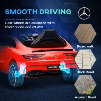 Qaba Mercedes-Benz AMG Licensed 12V Ride on Car, Kids Electric Car with Remote Control, Spring Suspension, LED Lights, Red(m-7)