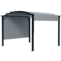 Outsunny 11' x 11' Outdoor Retractable Pergola with Canopy for Backyard, Gray