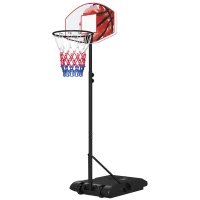 Soozier Outdoor Basketball Hoop, 6-7FT Adjustable Basketball Goal with 28.3" Backboard, Wheels and Fillable Base(m-2)