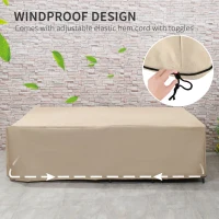 Outsunny Patio Furniture Covers, Waterproof, Windproof and Anti-UV 300D Oxford Fabric Large Outdoor Furniture Cover for Outdoor Sectional Sofa Set, 97" x 65" x 26", Beige(m-6)