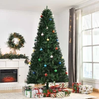 HOMCOM 8FT Artificial Christmas Tree Holiday Indoor Home Xmas Decoration for Party, with Foldable Base, Green(m-1)