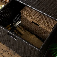 Outsunny Ratten Outdoor Towel Rack for Pool Towel Rack, Dark Brown(m-9)