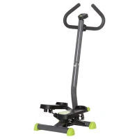 Soozier Twist Stepper Exercise Machine with Adjustable Resistance, LCD Screen - Grey & Green(m-11)