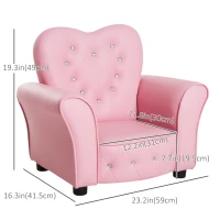 Qaba Kids Mini Princess Sofa Toddler Chair Children Upholstered Tufted Armchair Activity Couch Reclining Seat Boys Girls Furniture Pink(m-3)