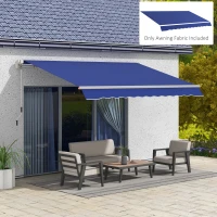 Outsunny 11' x 10' Outdoor Sunshade Canopy Awning Cover, Retractable Awning Fabric Replacement, UV Protection, Navy Blue(m-8)