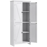 HOMCOM 72" Freestanding Storage Cabinet, Kitchen Pantry Cabinet with Doors and Shelves for Dining Room, White(m-11)