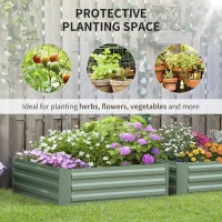 Outsunny 2pc 29" Elevated Herb & Vegetable Planting Box Kit w/ Versatile Uses, Green(m-4)