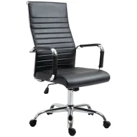 Vinsetto High Back Executive Office Chair Swivel PU Leather Ergonomic Chair, with Arm, Wheels, Adjustable Height, Black(m-2)